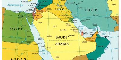 Bahrain Map Middle East Bahrain On Middle East Map Western Asia