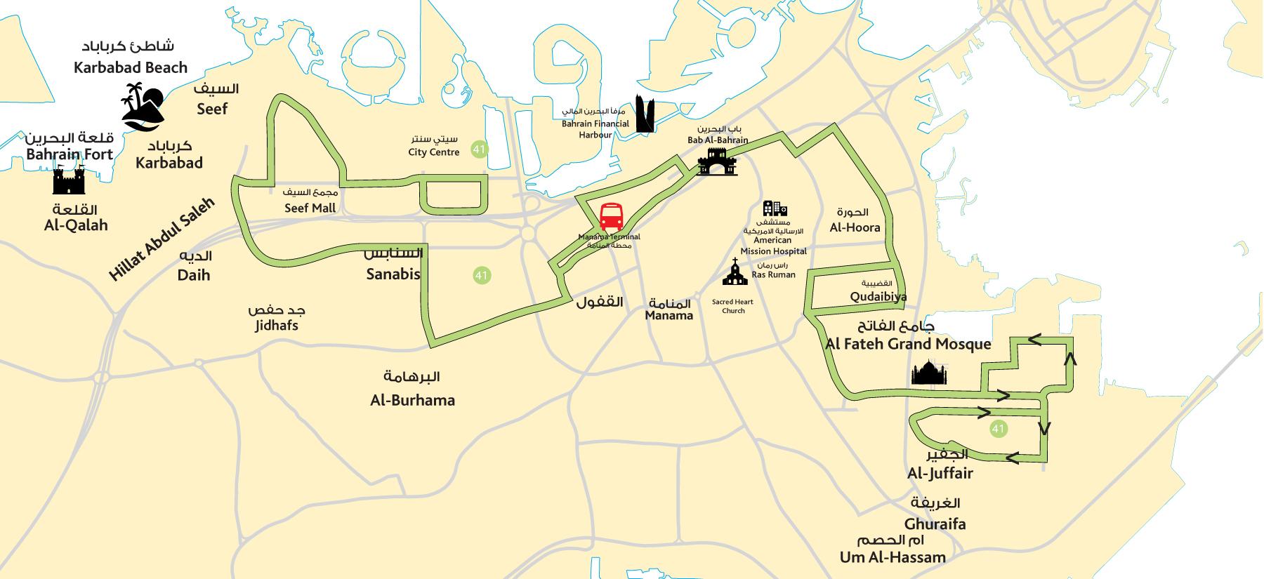 Bahrain City Center Map City center Bahrain map   Map of city center Bahrain (Western Asia 