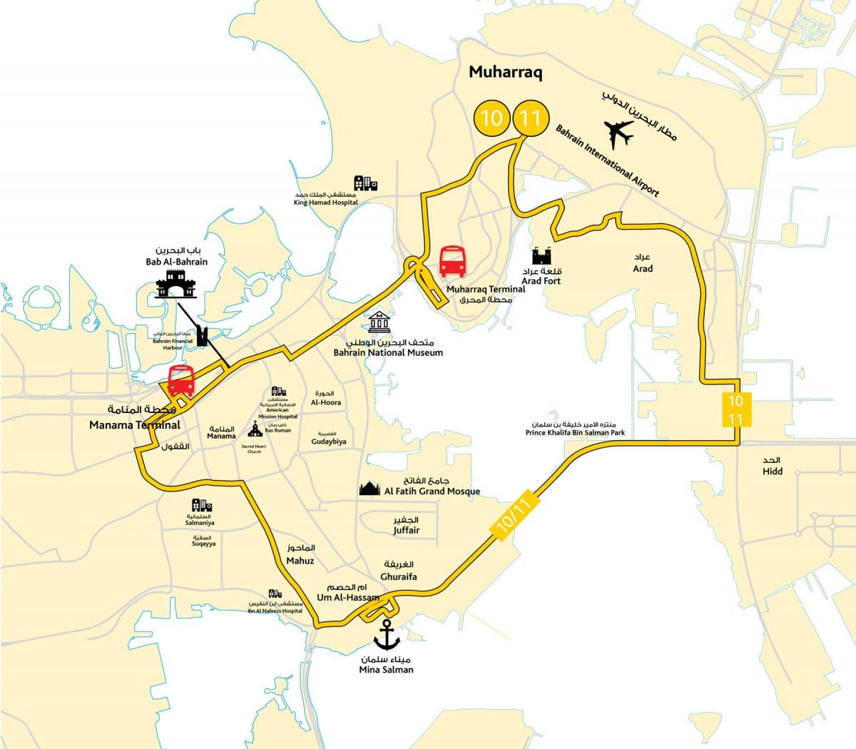 map of Bahrain driving school road