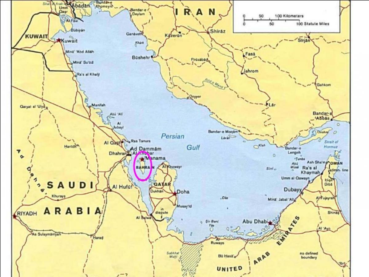 map of Bahrain island 