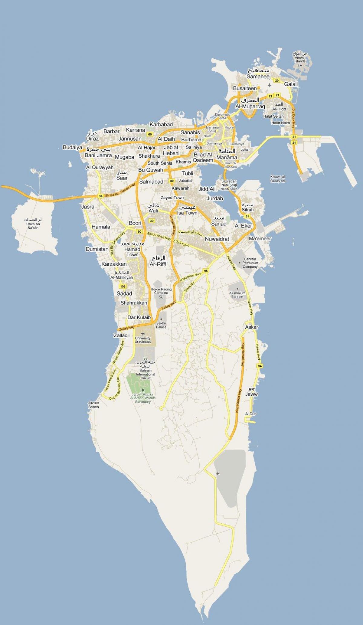 map of street map of Bahrain