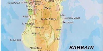 Bahrain map with places