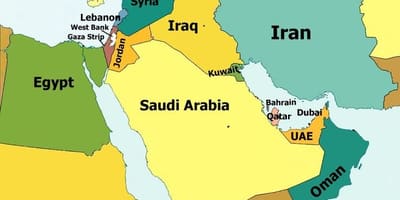 Map of Bahrain and surrounding area